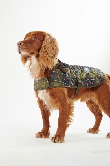Abrigo perro acolchado tartán
