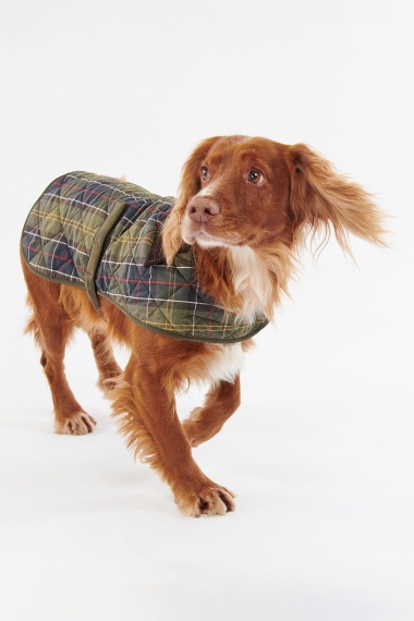 Abrigo perro acolchado tartán