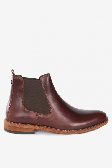 Bota marrón con pliegues elásticos