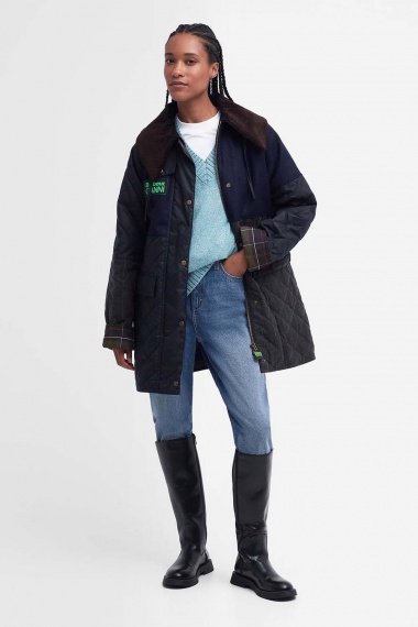 Chaqueta Barbour x GANNI Short Burghley Quilted Wax