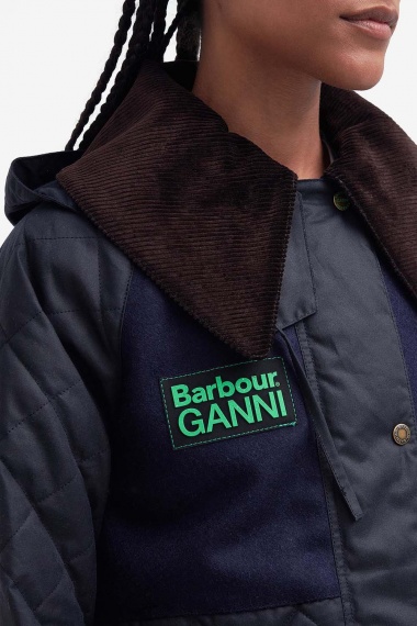 Chaqueta Barbour x GANNI Short Burghley Quilted Wax