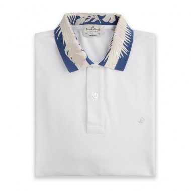 Polo blanco cuello bordado