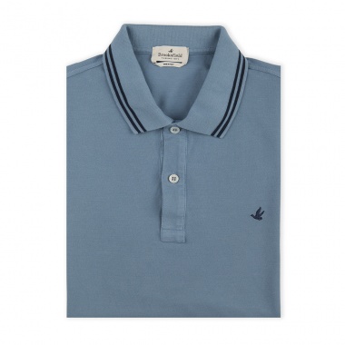 Polo ribetes azul