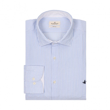 Camisa clásica celeste rayas