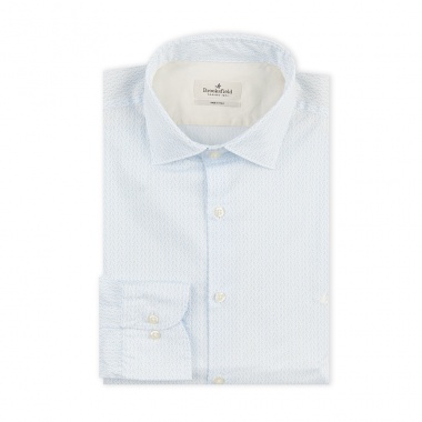 Camisa blanco estampado azul