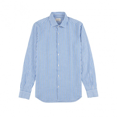 Camisa blanca rayas azul