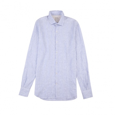 Camisa blanco rayas azul