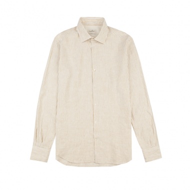 Camisa blanco rayas beige