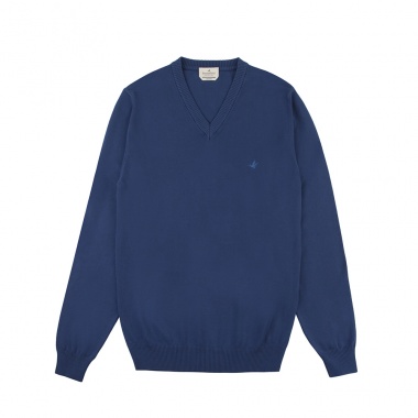 Jersey cuello V azul marino