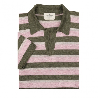 Polo rayas rosa marrón