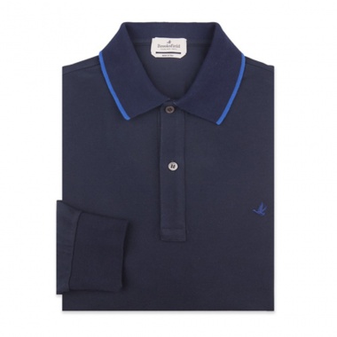 Polo cuello contraste marino