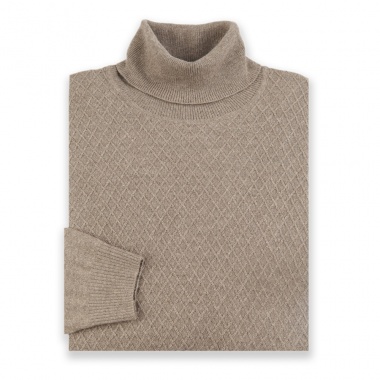 Jersey cuello alto beige
