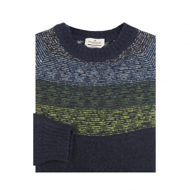 Jersey jacquard Fairisle marino