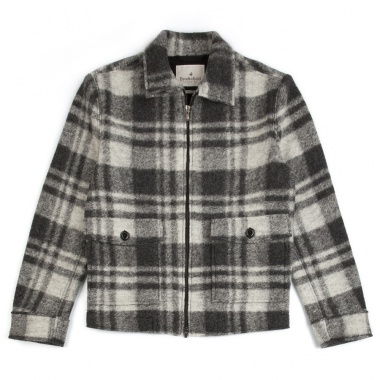 Chaqueta lana cuadros negro