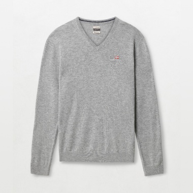 Jersey cuello pico gris