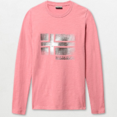 Sudadera rosa con bandera de cuello redondo