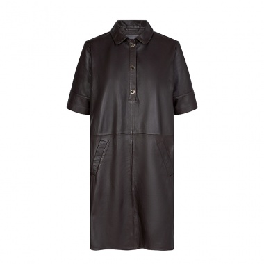 Vestido piel Ester marrón oscuro