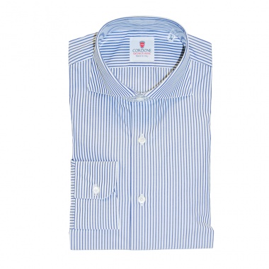 Camisa blanca rayas marino