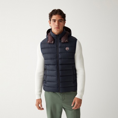 Chaleco Plumas Capucha Extraíble Navy