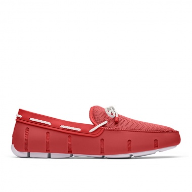 Mocasín Braided Lace rojo suela blanco