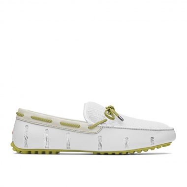 Mocasín Braided Lace blanco suela verde