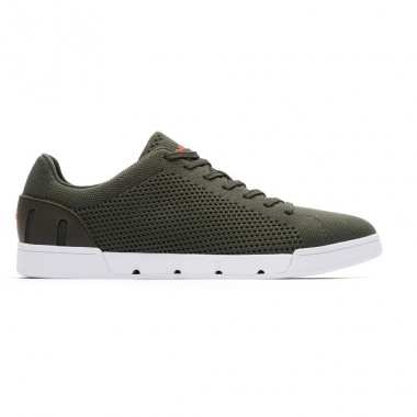 Sneaker Breeze tennis knit oliva blanco