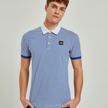 Polo de rayas Azul y Blanco