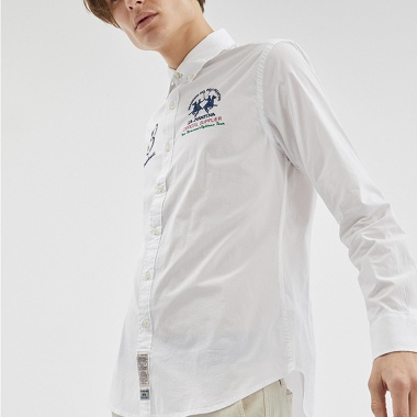Camisa Blanca manga larga logo 3