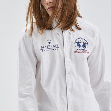 Camisa Blanca manga larga Maserati