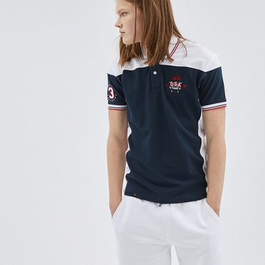 Polo Azul y Blanco
