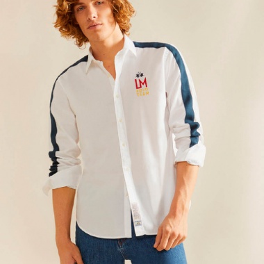Camisa Blanco y Azul Junior