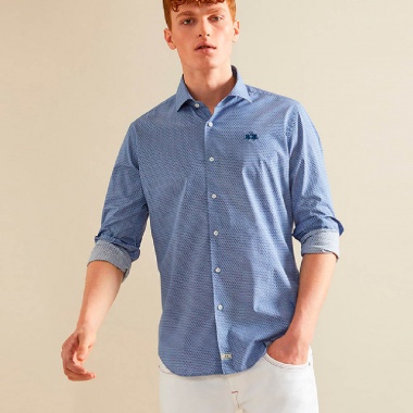 Camisa Emmett Azul Lunares