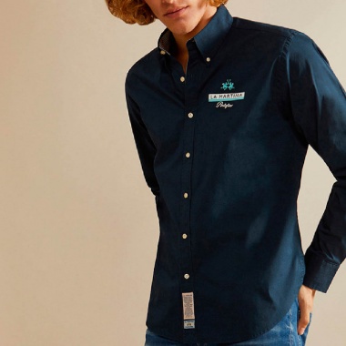 Camisa Vincenzo Azul Estampado