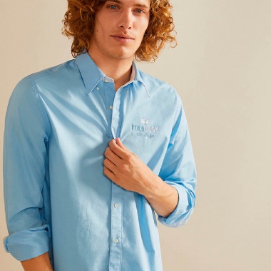 Camisa Sanford Azul claro Estampado