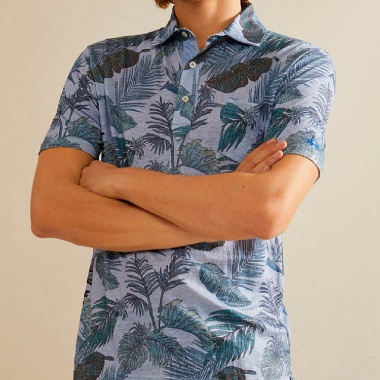 Polo Stanford Azul Manga corta