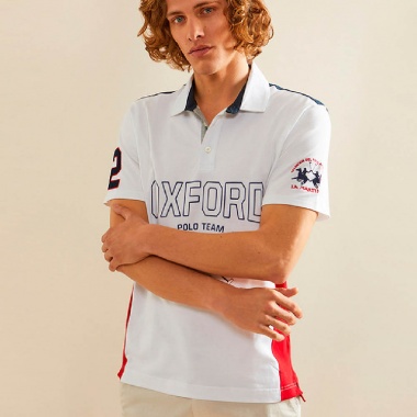 Polo Platone Blanco Estampado