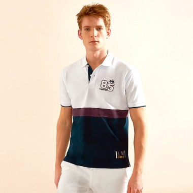 Polo Xavior Blanco y Azul