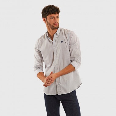 Camisa blanco puntitos azul
