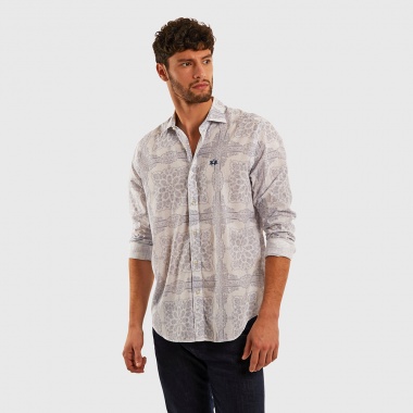 Camisa blanco geométrica