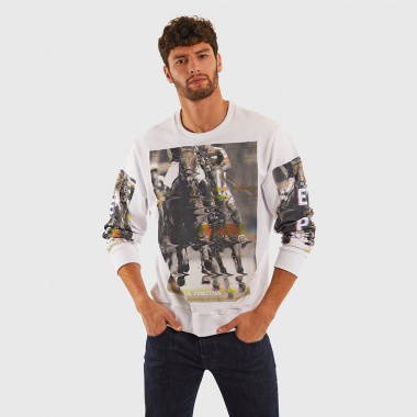 Sudadera blanco caballos