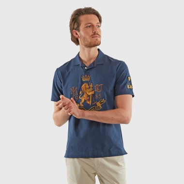 Polo azul escudo dorado