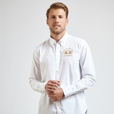 Camisa blanca estampado dorado