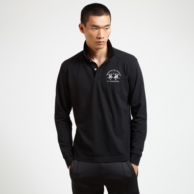 Polo manga larga negro