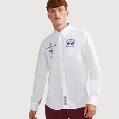 Camisa blanca clásica estampado ambos lados