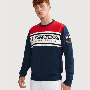 Sudadera marino detalle rojo