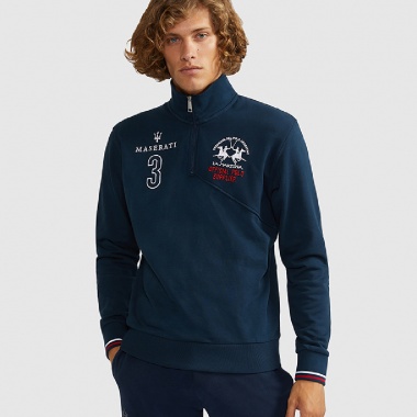 Sudadera azul cuello alto Maserati