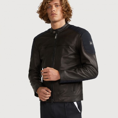 Chaqueta piel negra