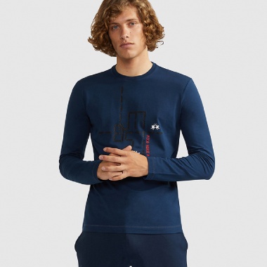 Camiseta manga larga azul marino