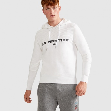 Sudadera deportiva blanca dos texturas