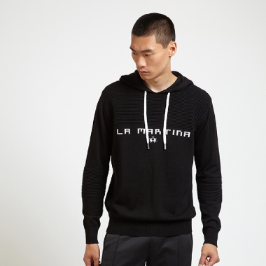 Sudadera deportiva negra dos texturas